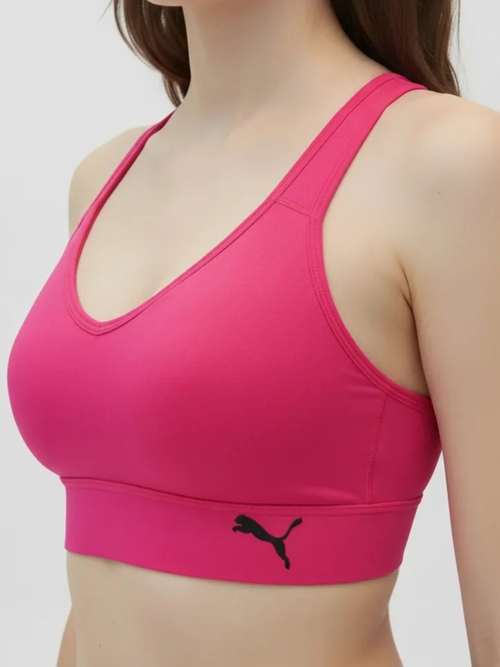 Puma Fuchsia and Black Womens Size Medium | Impact Sports Bra